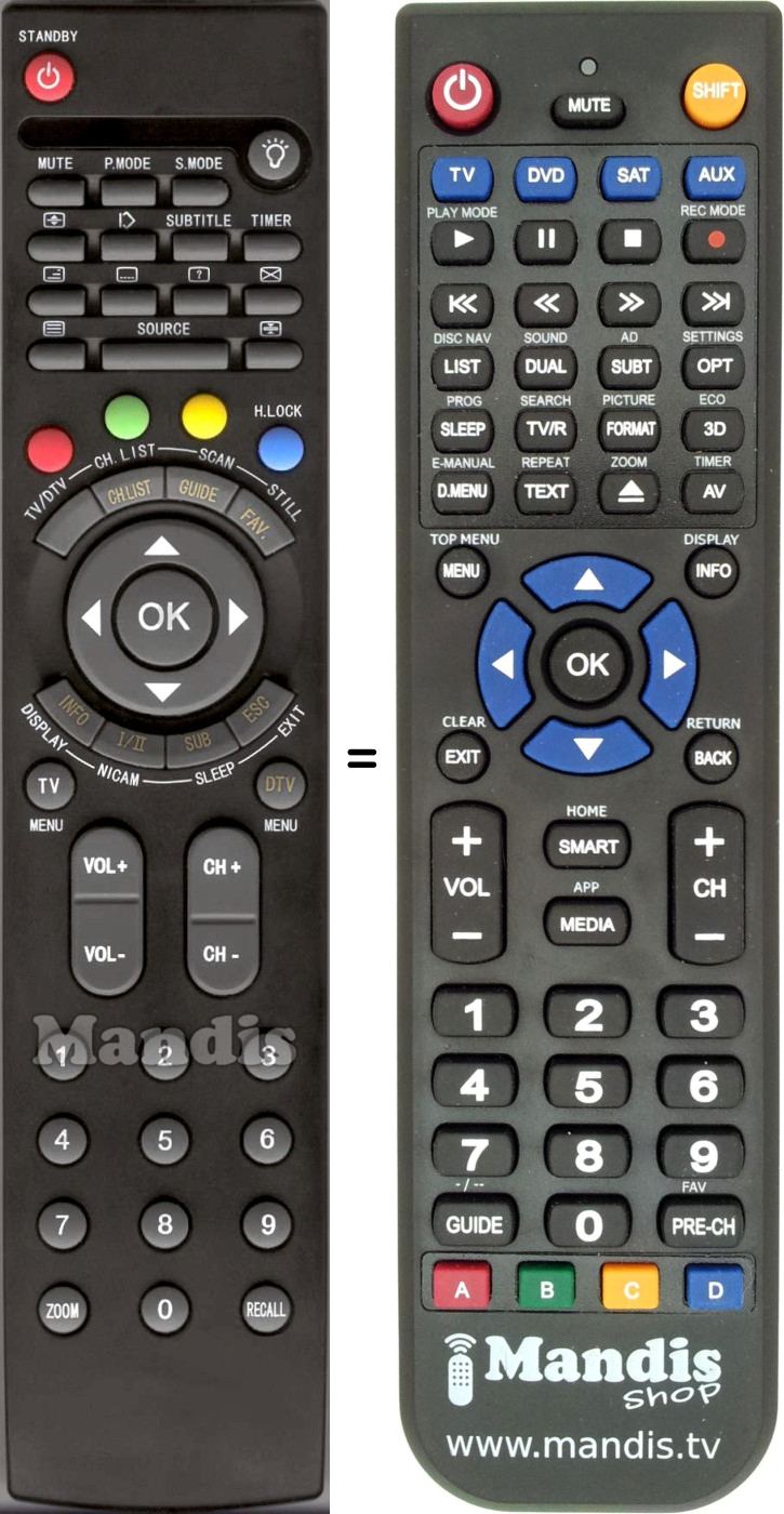 Replacement remote control HYF51C