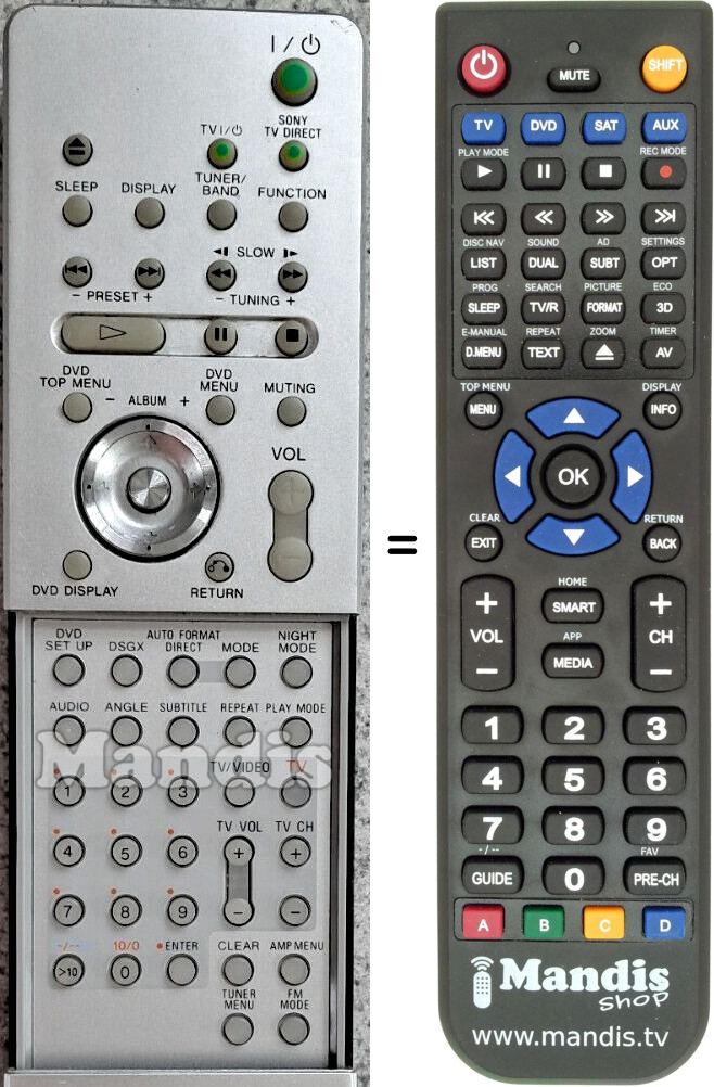 Replacement remote control Sony RM-SP320