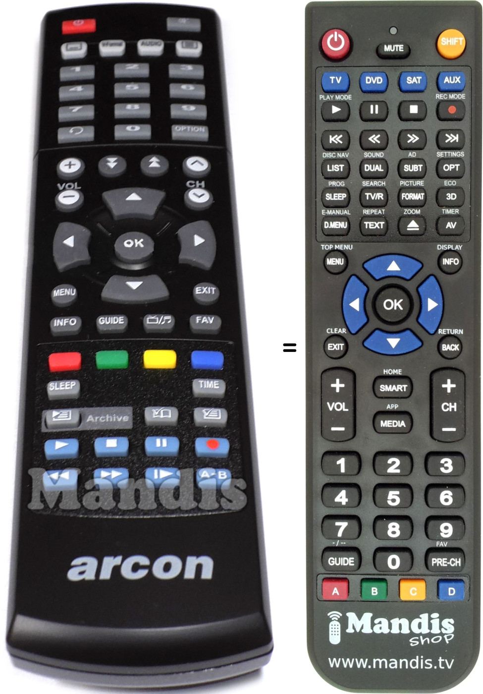 Replacement remote control Arcon Titan002