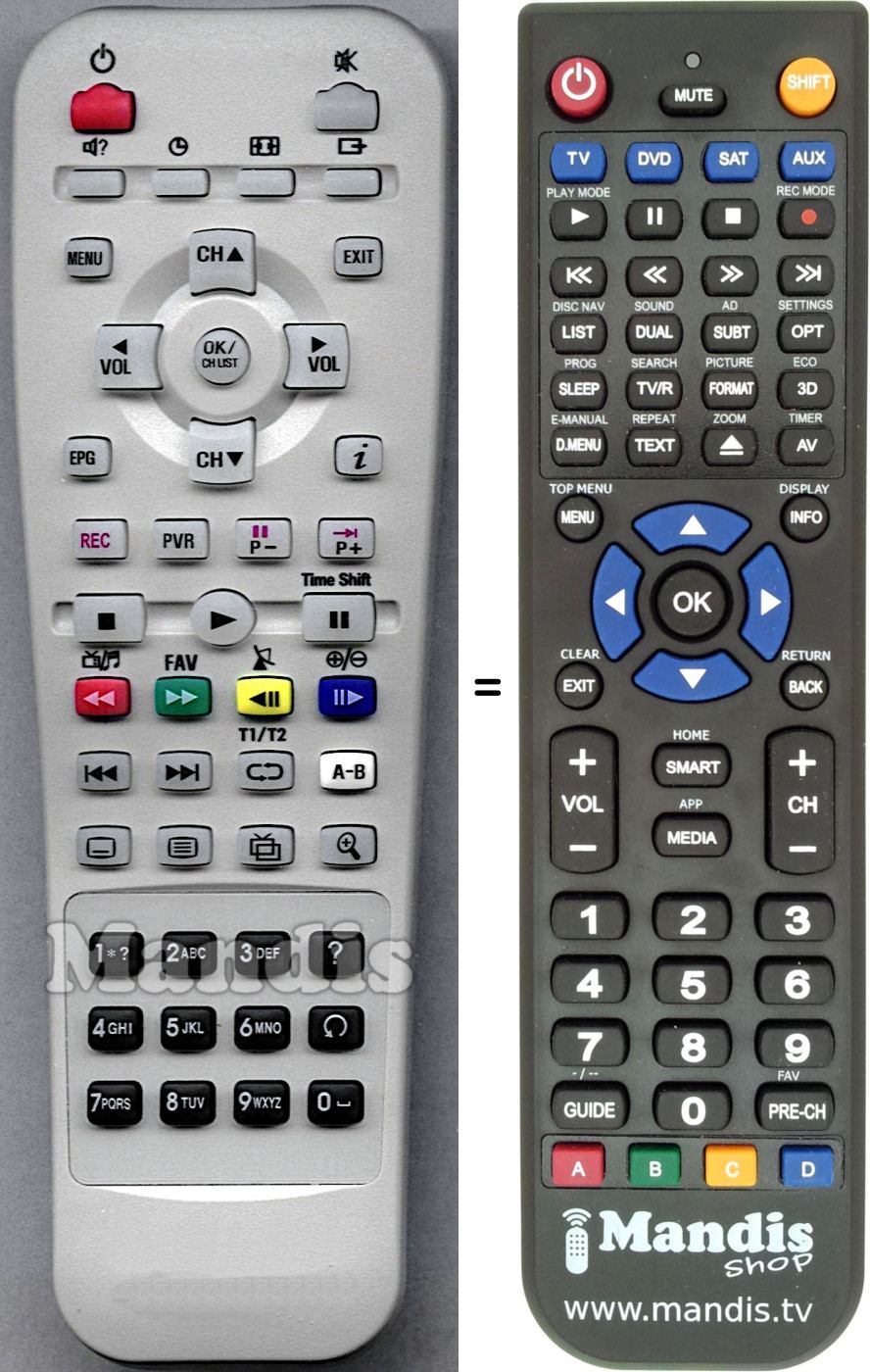Replacement remote control RC 54 S