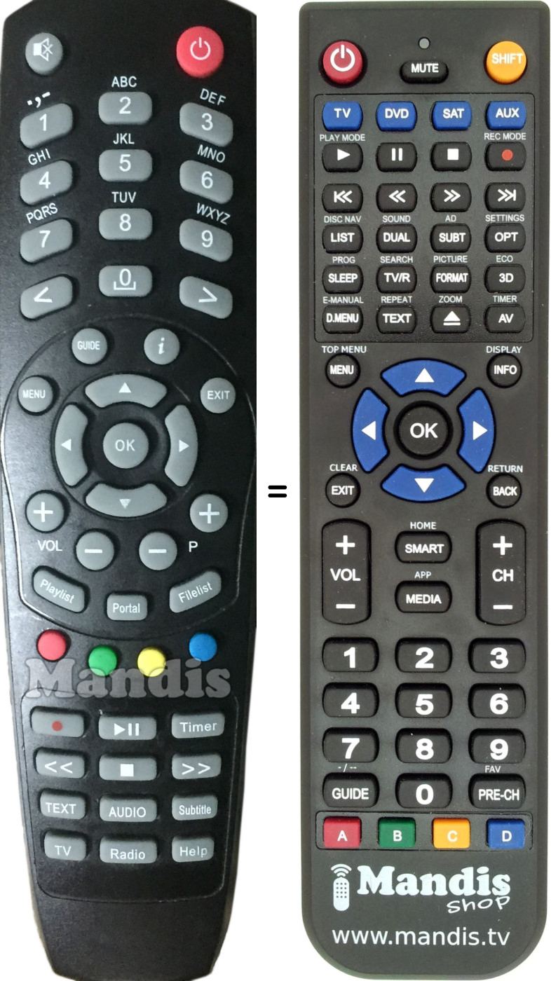 Replacement remote control XTREND ET 4000