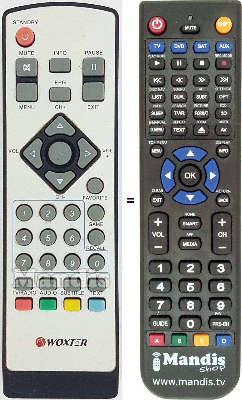 Replacement remote control WOX003