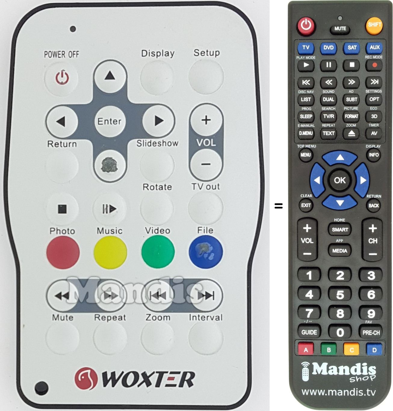 Replacement remote control WOX005
