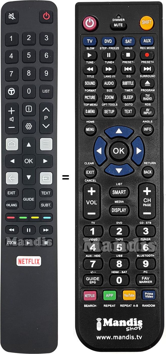 Replacement remote control Thomson 06-IRPT45-ARC802NP