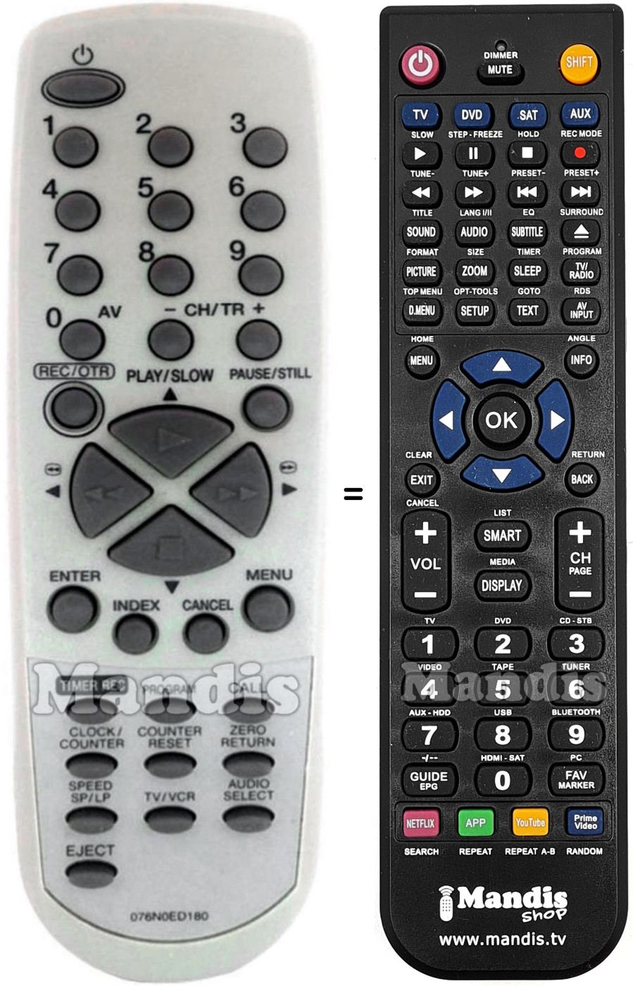 Replacement remote control Bluesky 076N0ED180
