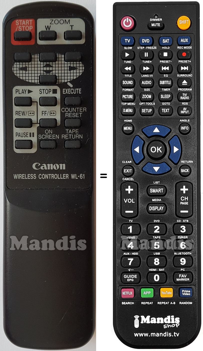 Replacement remote control WL-61