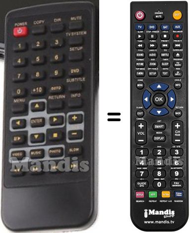 Replacement remote control MEMUP HDPLAYERTVBOX