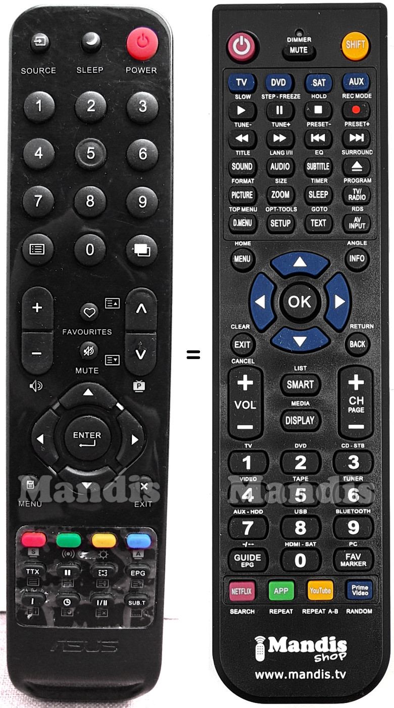 Replacement remote control ASUS REMCON1053