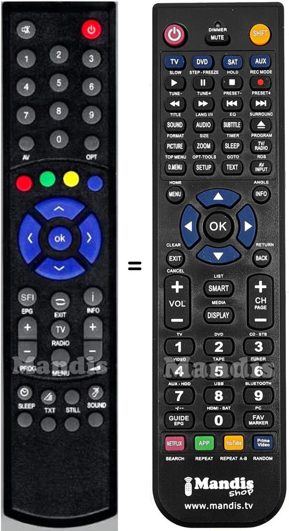Replacement remote control DIGITAL BOX FBPNA35