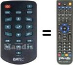 Replacement remote control Emtec MovieCube N150H