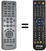 Mando a distancia equivalente Samsung SV-DVD645P
