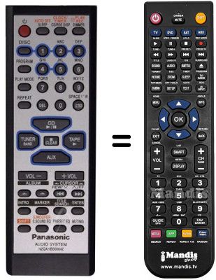 Replacement remote control Panasonic N2QAHB000042