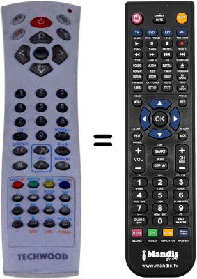 Mando a distancia equivalente Techwood TKD3607 [ DVX ]