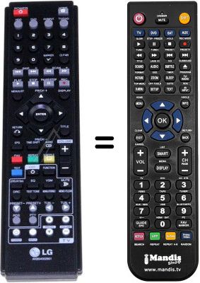 Mando a distancia equivalente LG HRT403DA