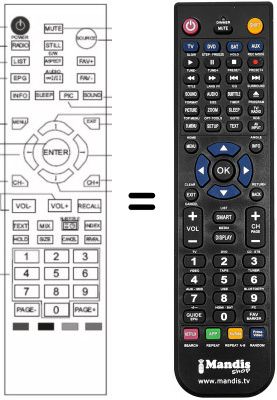 Replacement remote control Npg NT199W