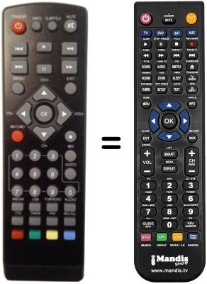 Replacement remote control VISIONIC SLIM6 HD