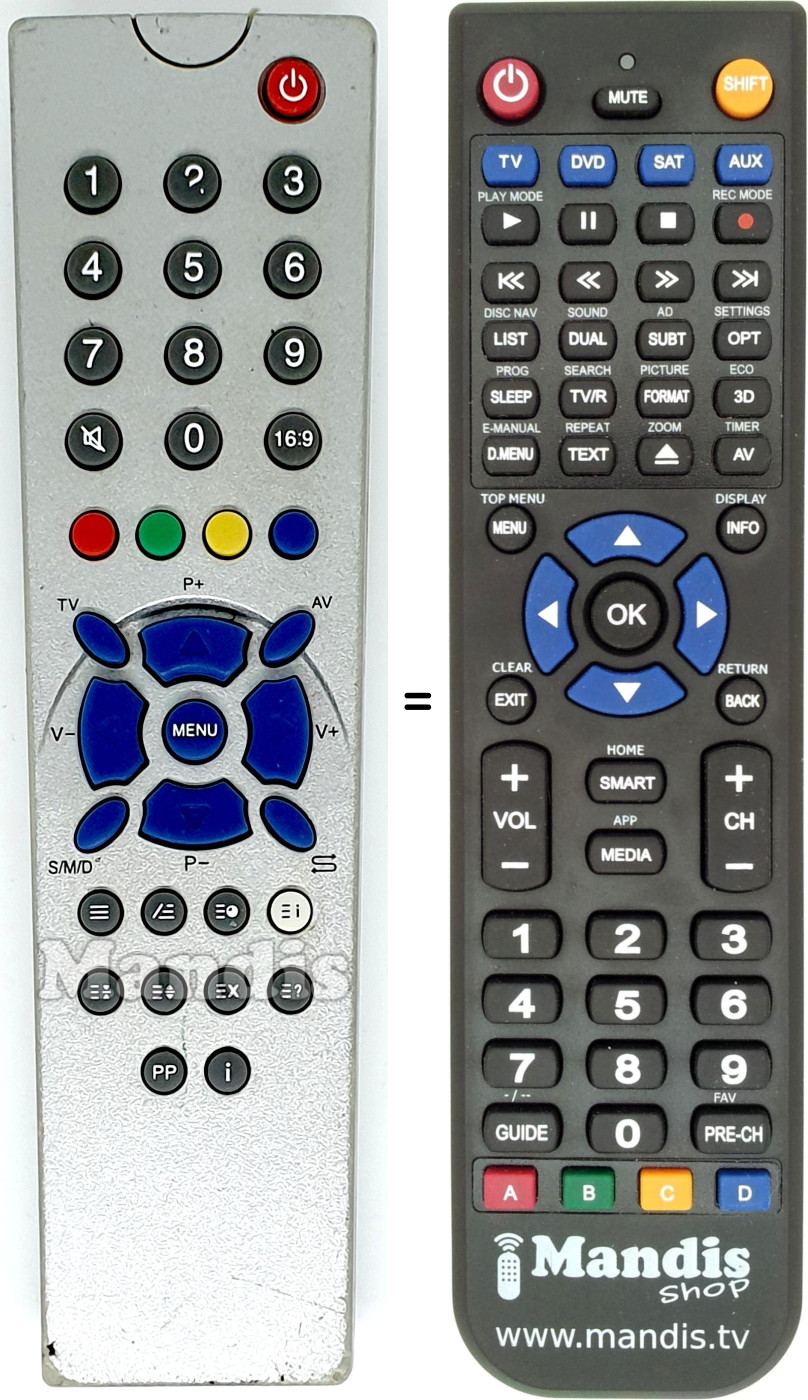 Replacement remote control Akai Digital1