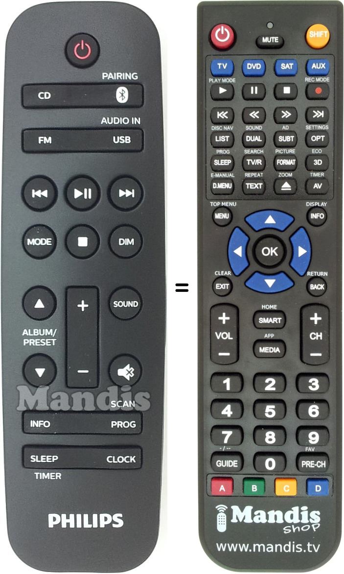 Replacement remote control Philips 996580010507