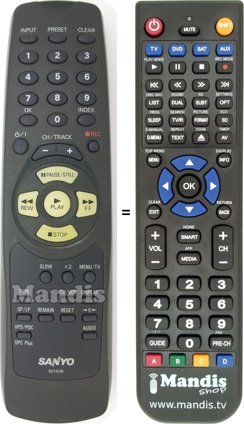 Replacement remote control B21408