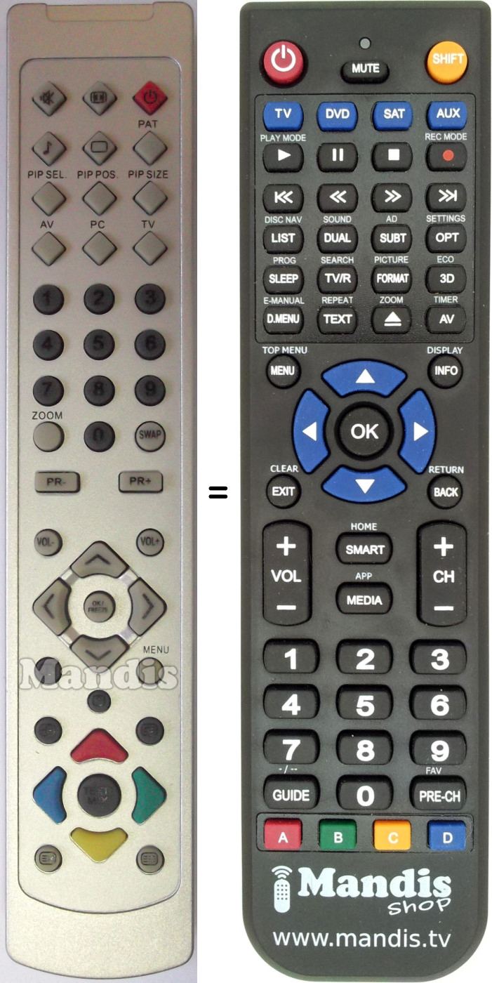 Replacement remote control Y10187R