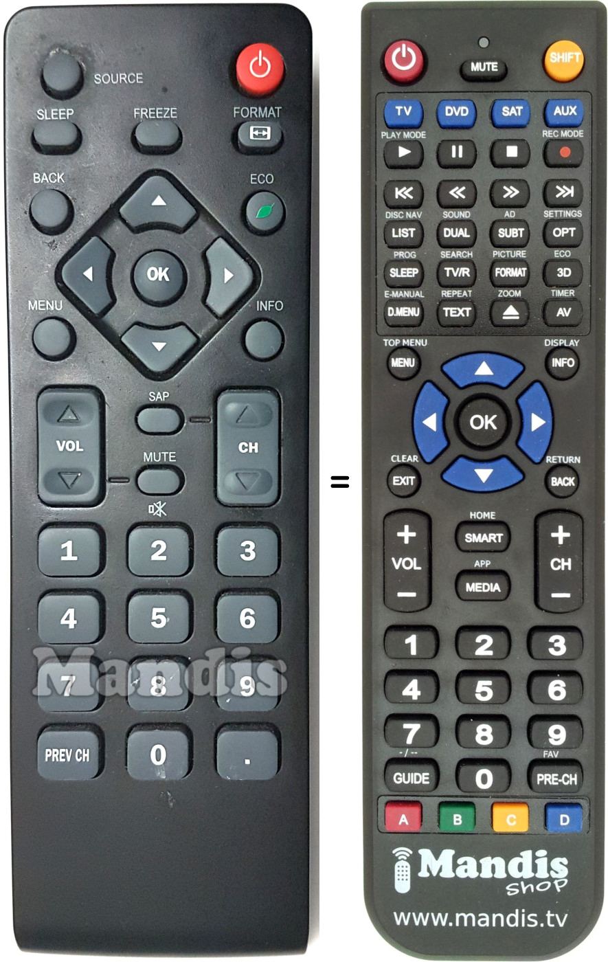 Replacement remote control Emerson EME003