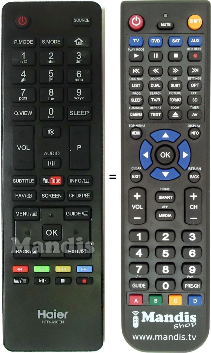Replacement remote control Haier HTR-A18EN