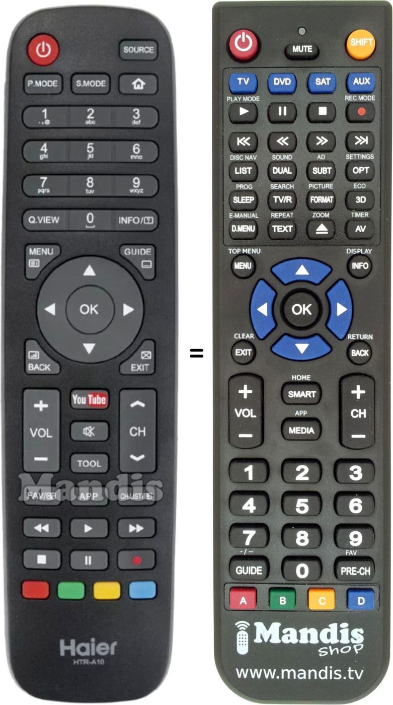 Replacement remote control Haier HTR-A10