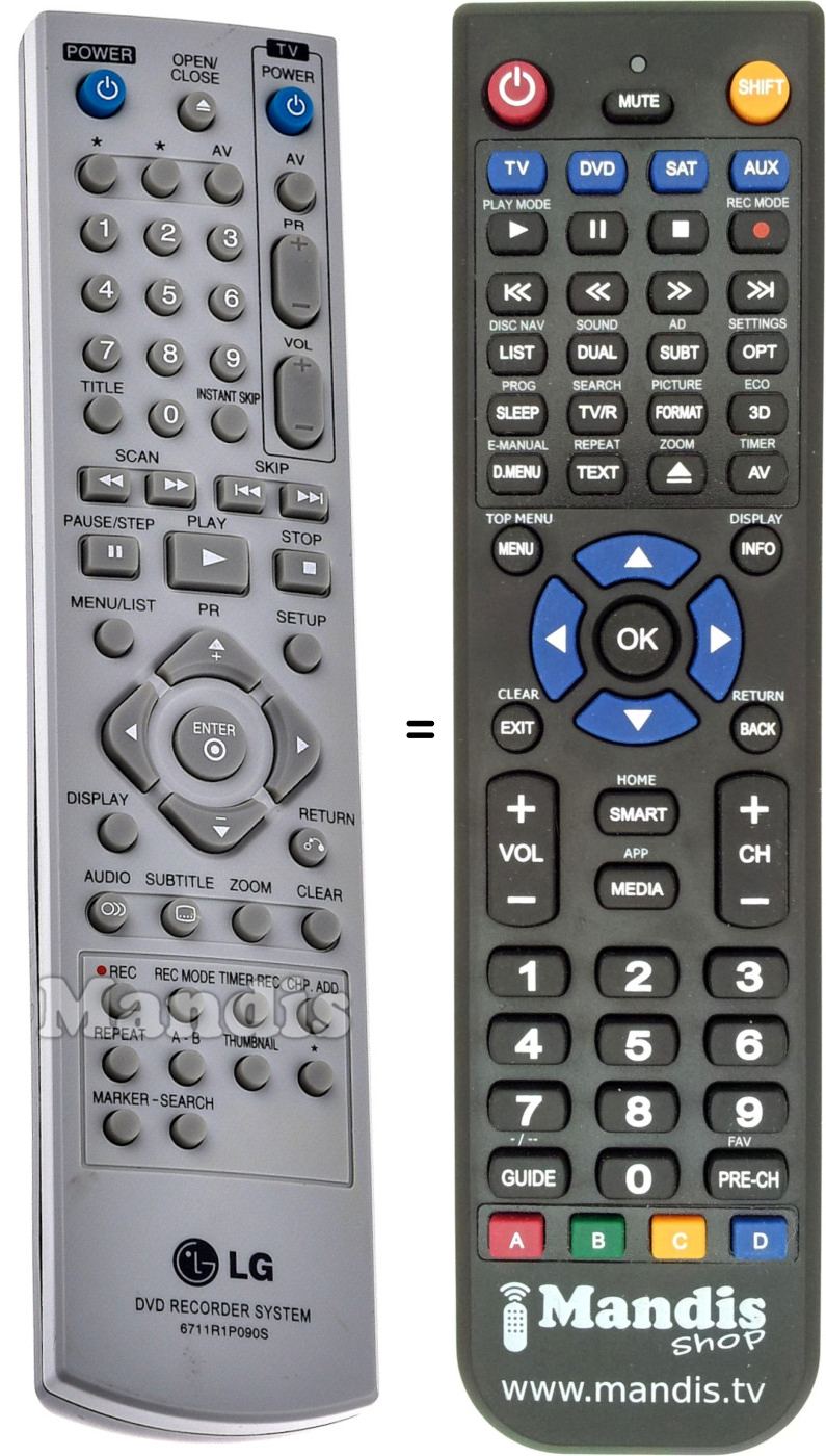 Replacement remote control Goldstar 6711R1P090S
