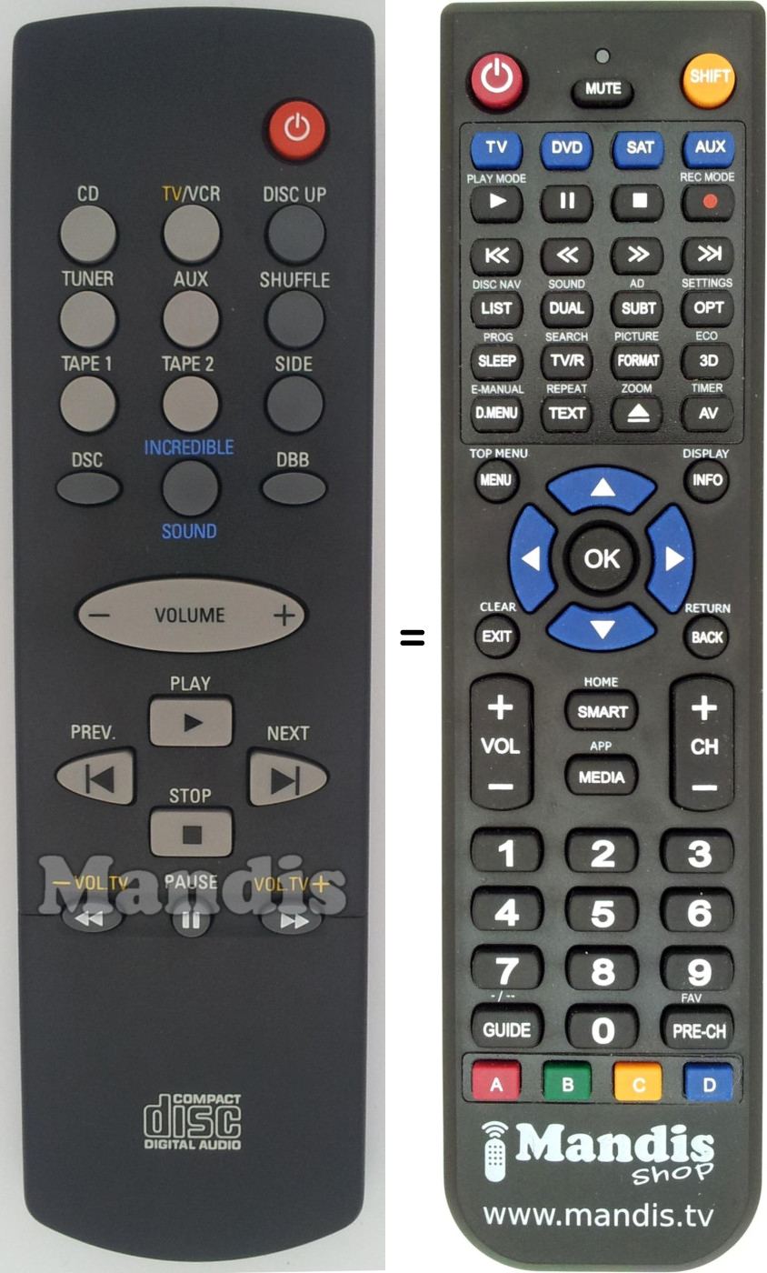 Mando a distancia equivalente RH880900