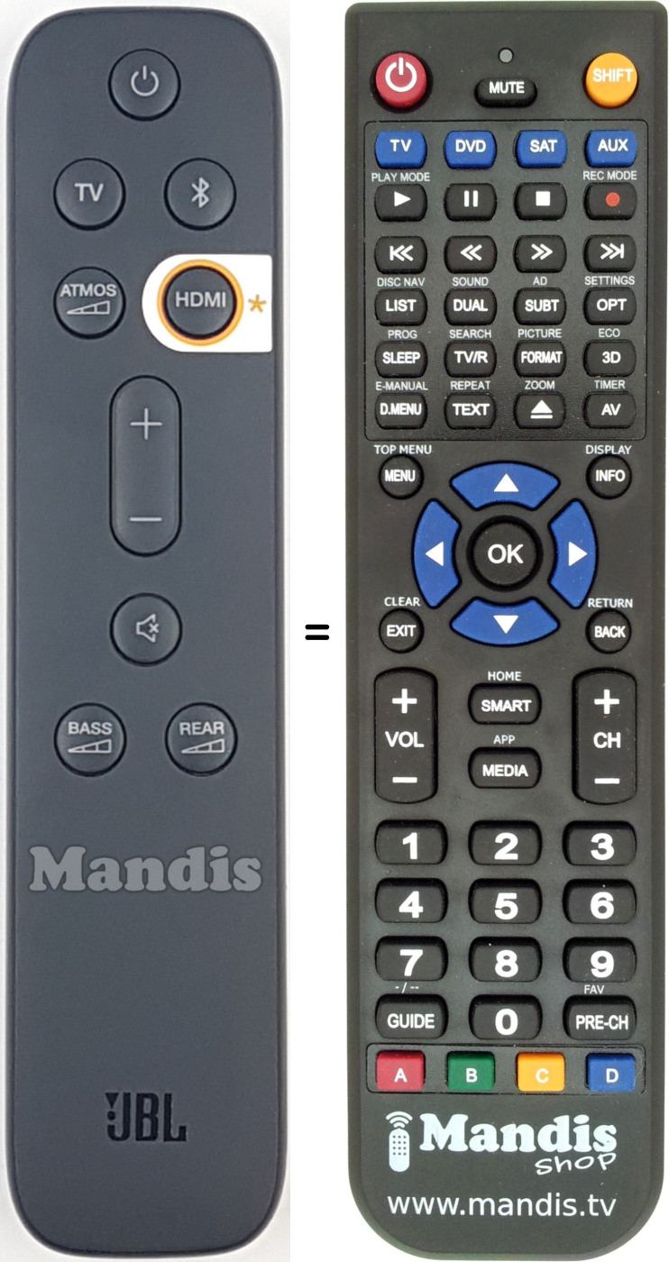 Replacement remote control BAR 9.1