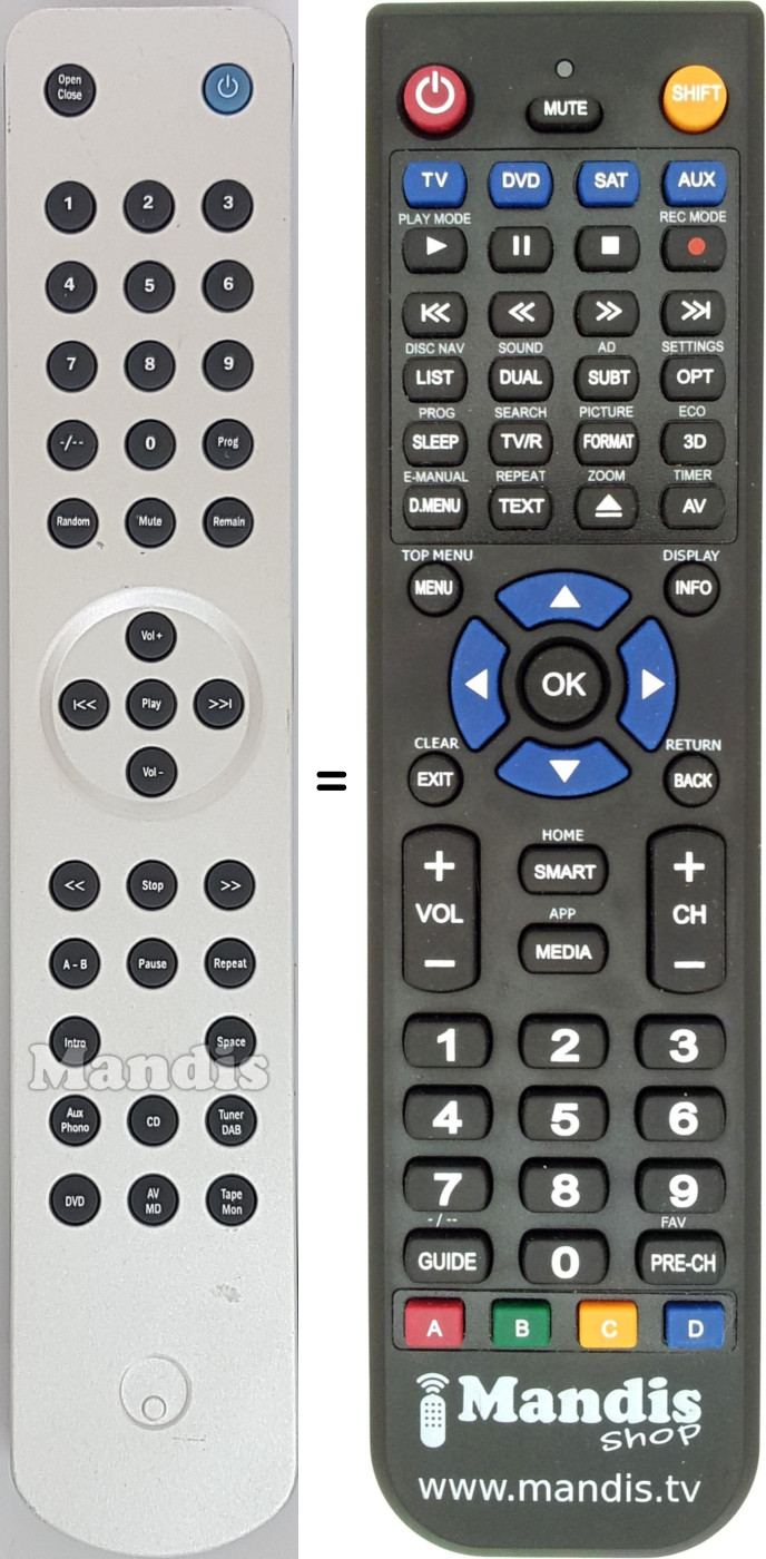 Replacement remote control RC-540AC