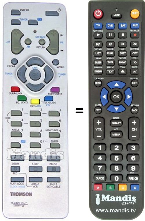 Replacement remote control Pathé Marconi RCT311AC1