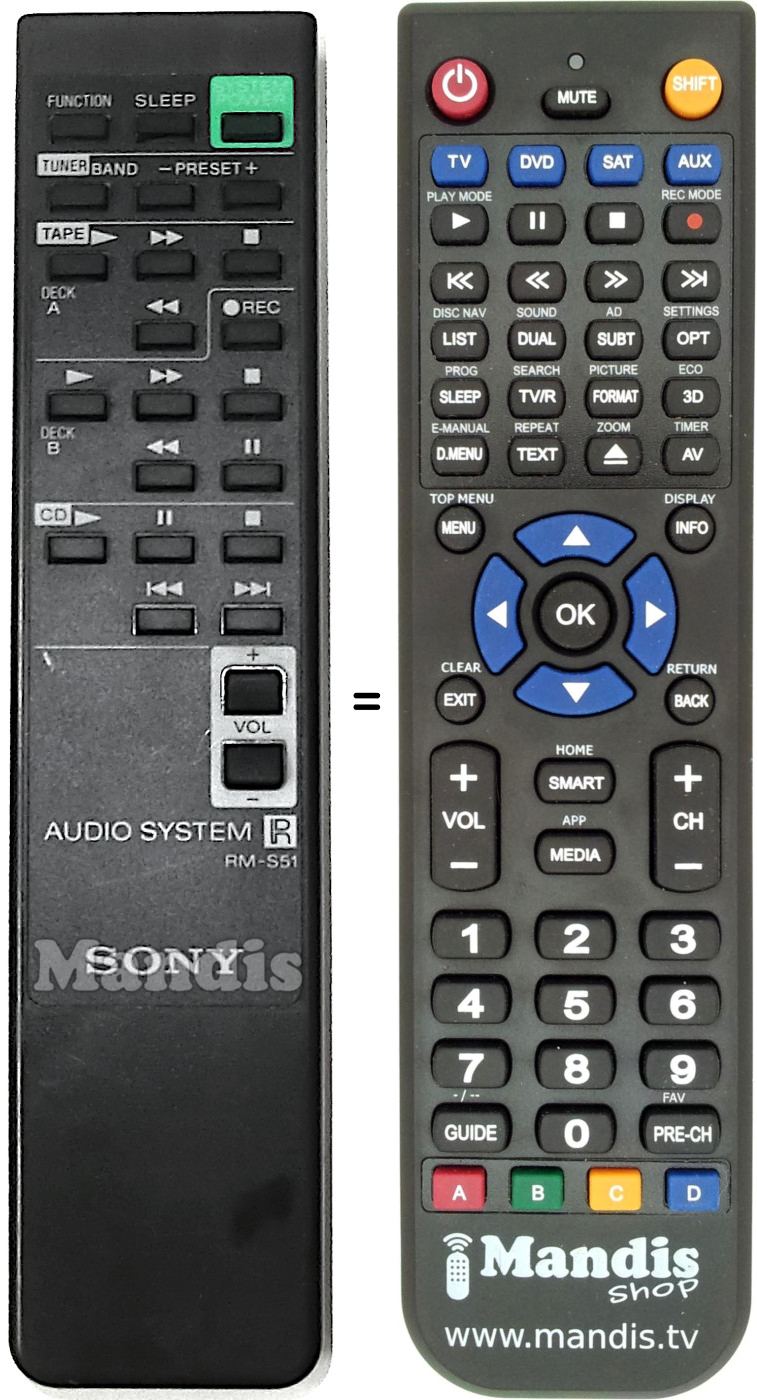 Replacement remote control RM-S51