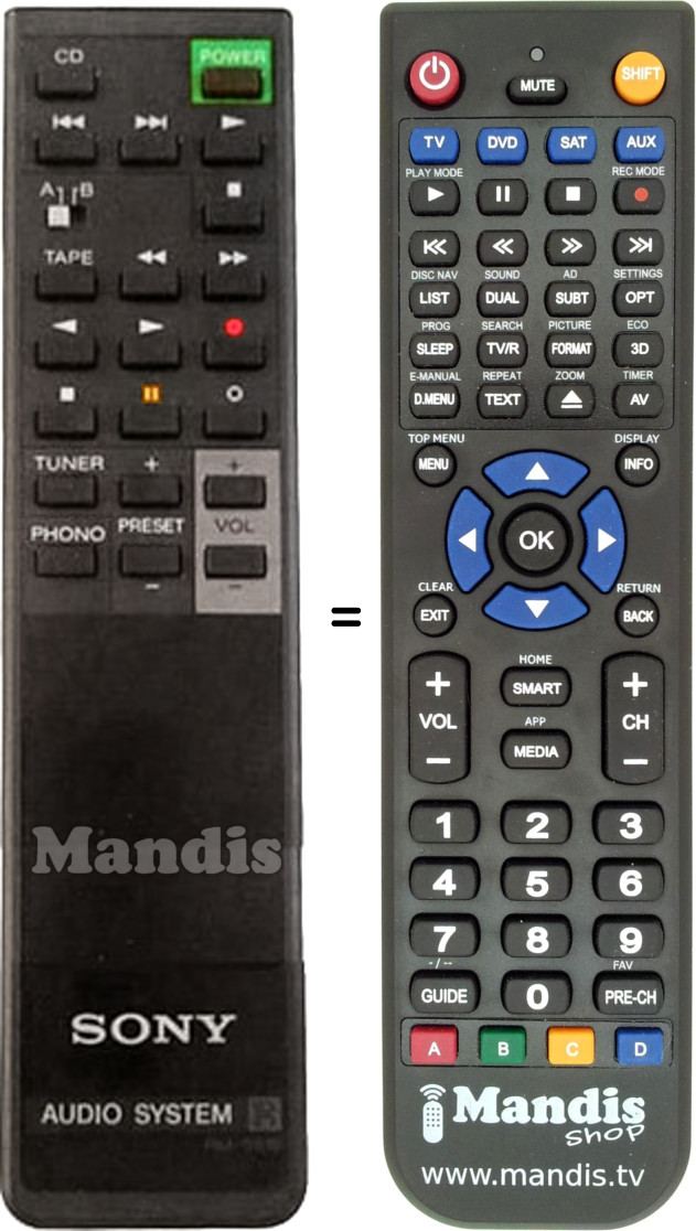 Replacement remote control RM-S616