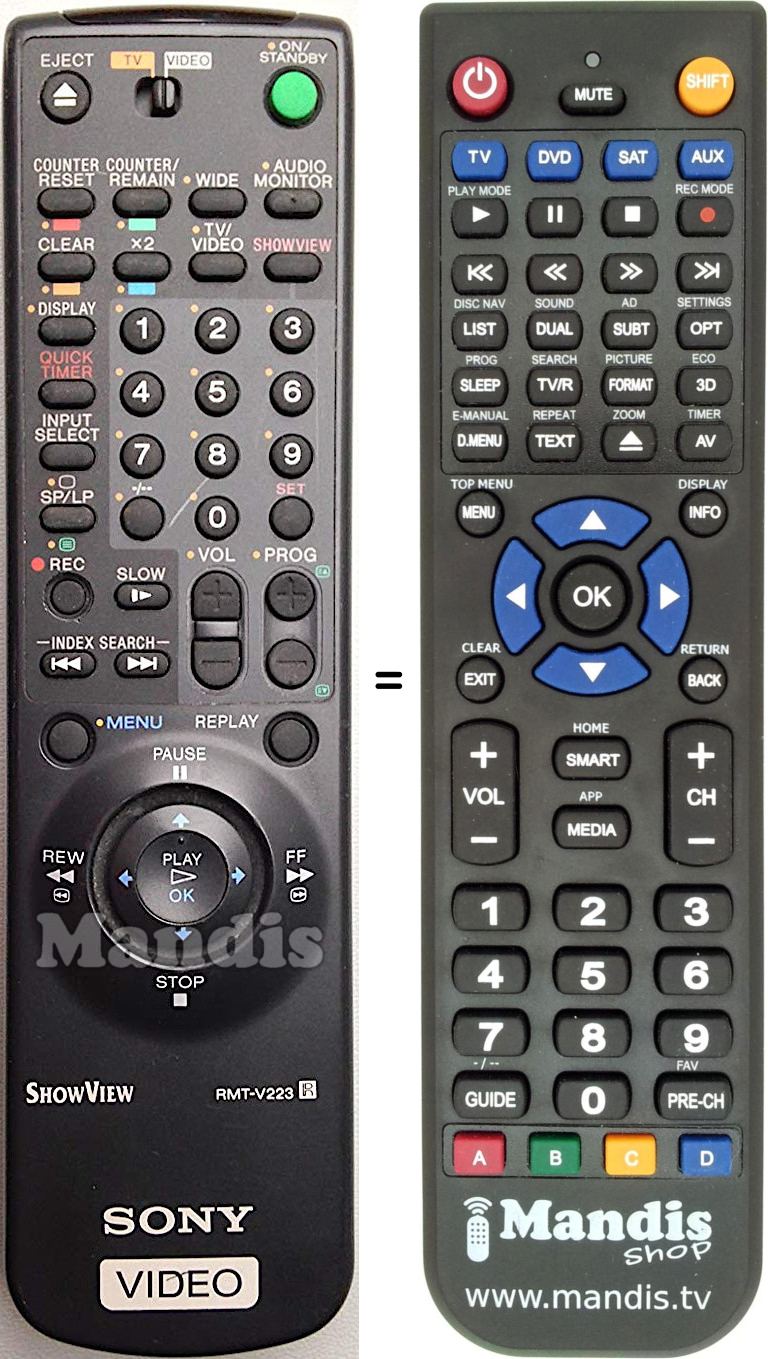Replacement remote control Sony RMT-V223
