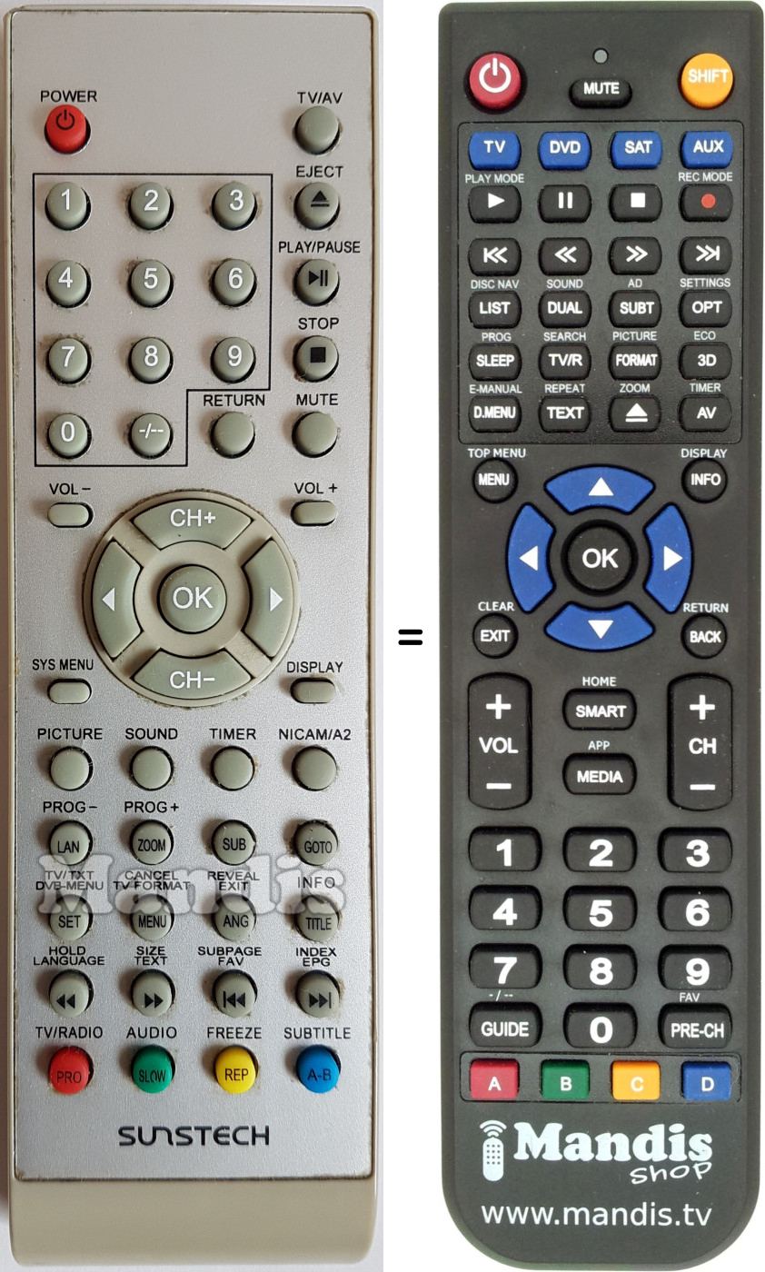 Replacement remote control United TLX1952D