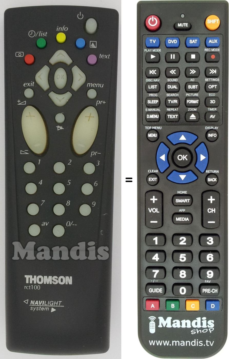 Replacement remote control Thomson RCT 100