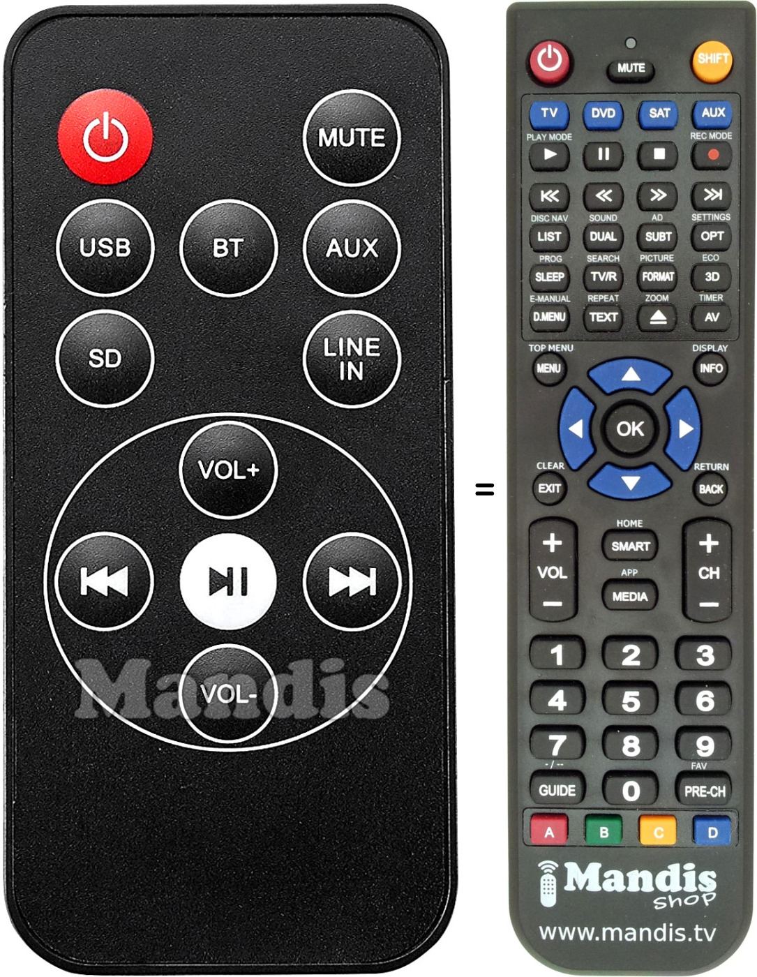 Replacement remote control SB255BT