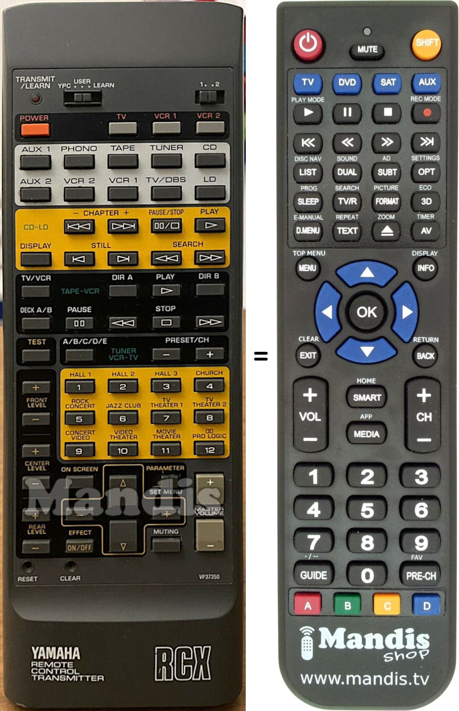 Replacement remote control Yamaha VP373500