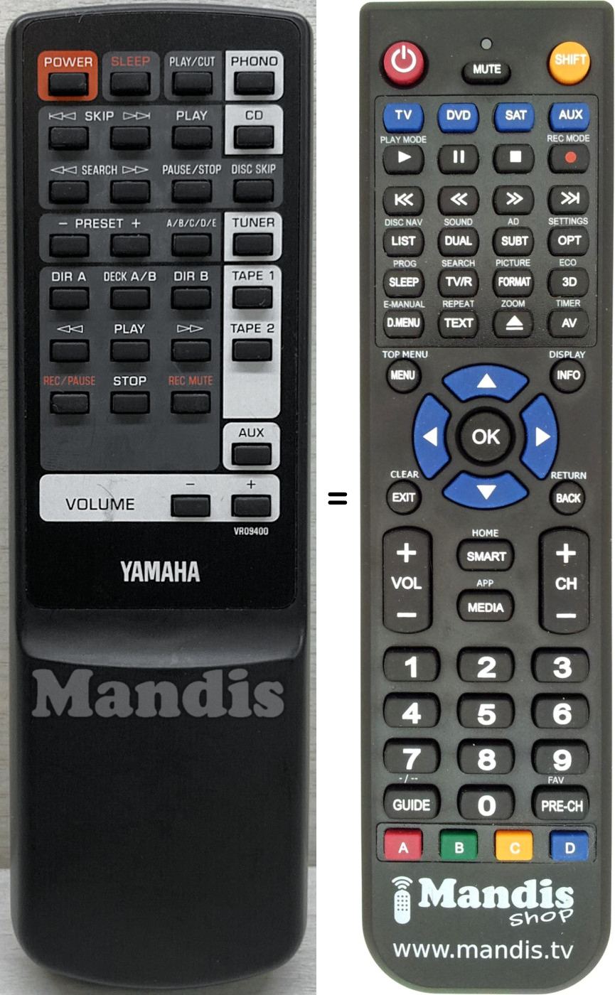 Replacement remote control Yamaha VR09400