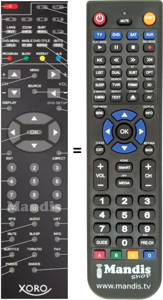 Replacement remote control Xoro Xoro003