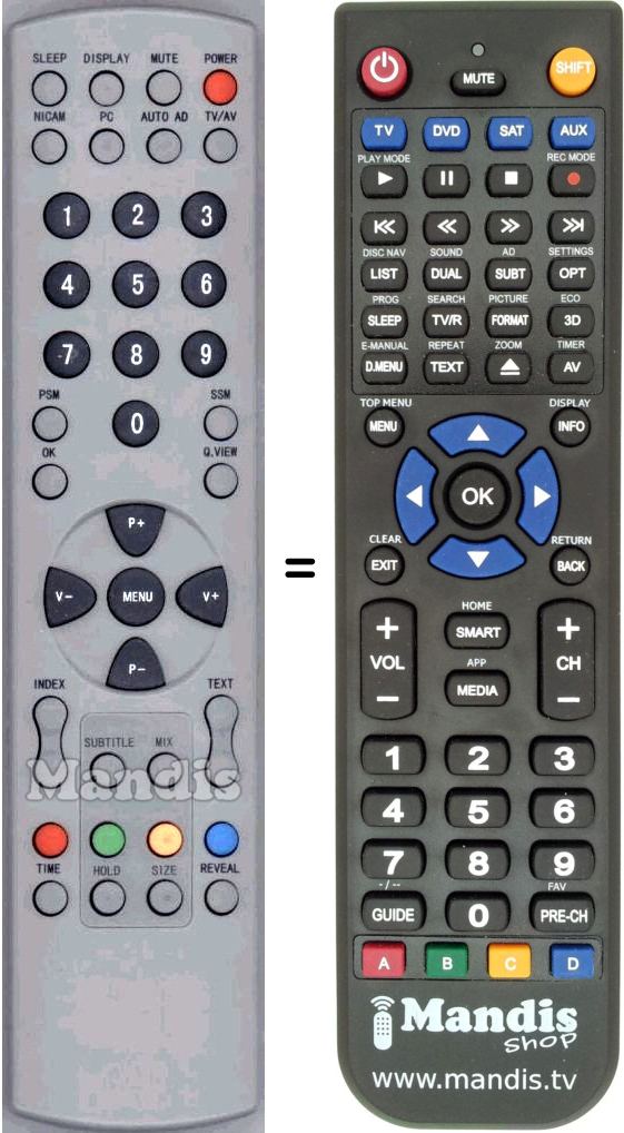 Replacement remote control Goodmans 0094008163A