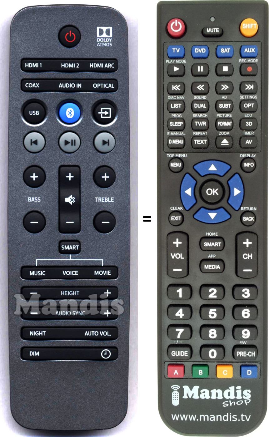 Replacement remote control Philips 996580009757