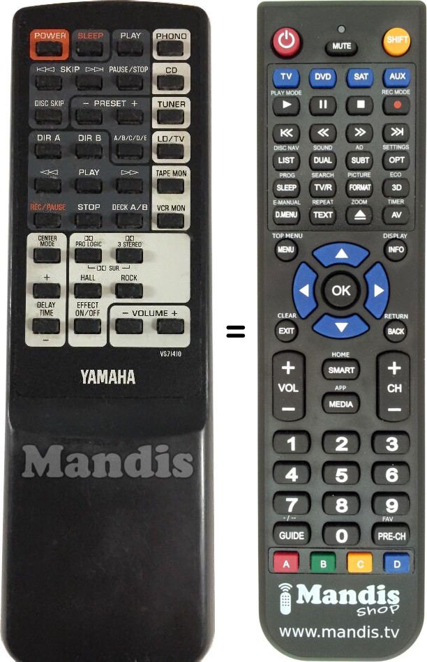 Replacement remote control Yamaha VS71410