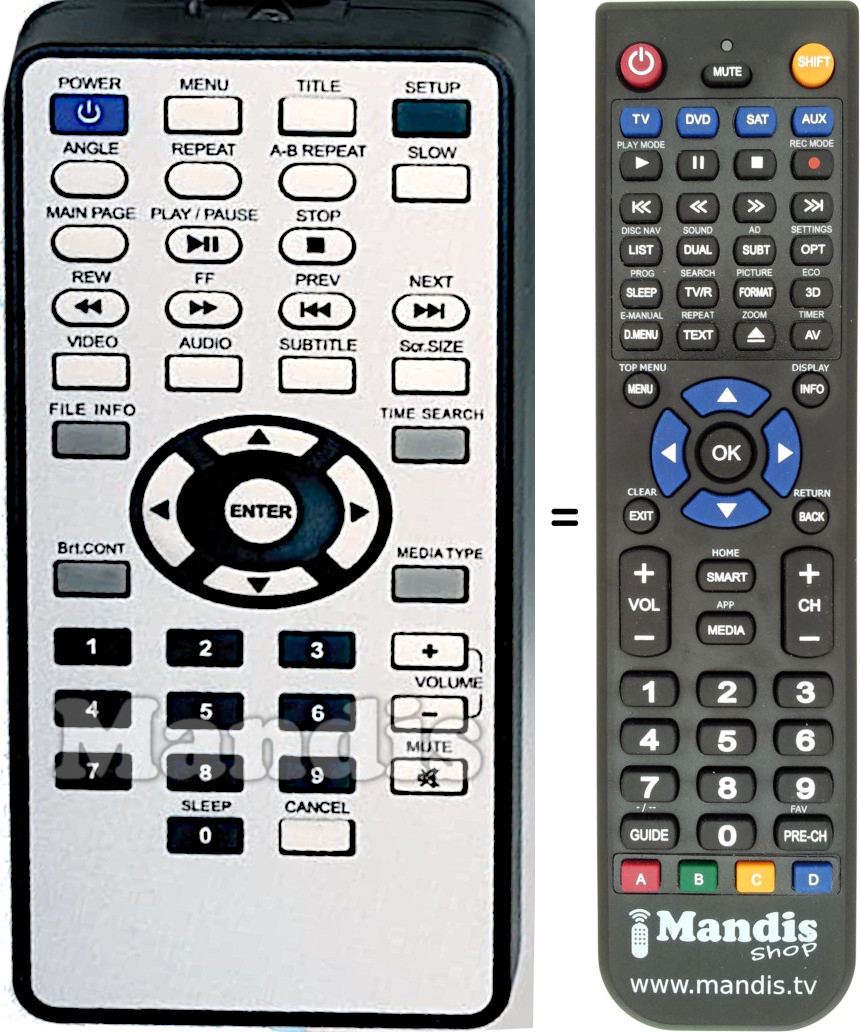 Replacement remote control VERBATIM 47534