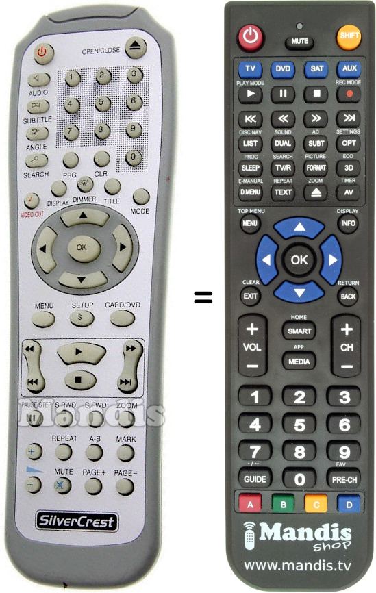 Replacement remote control Silvercrest KH 6508