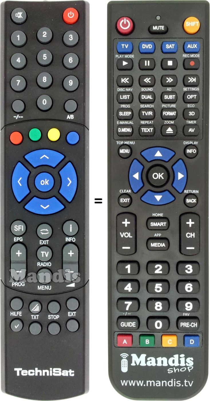 Replacement remote control Technisat TTS35AI