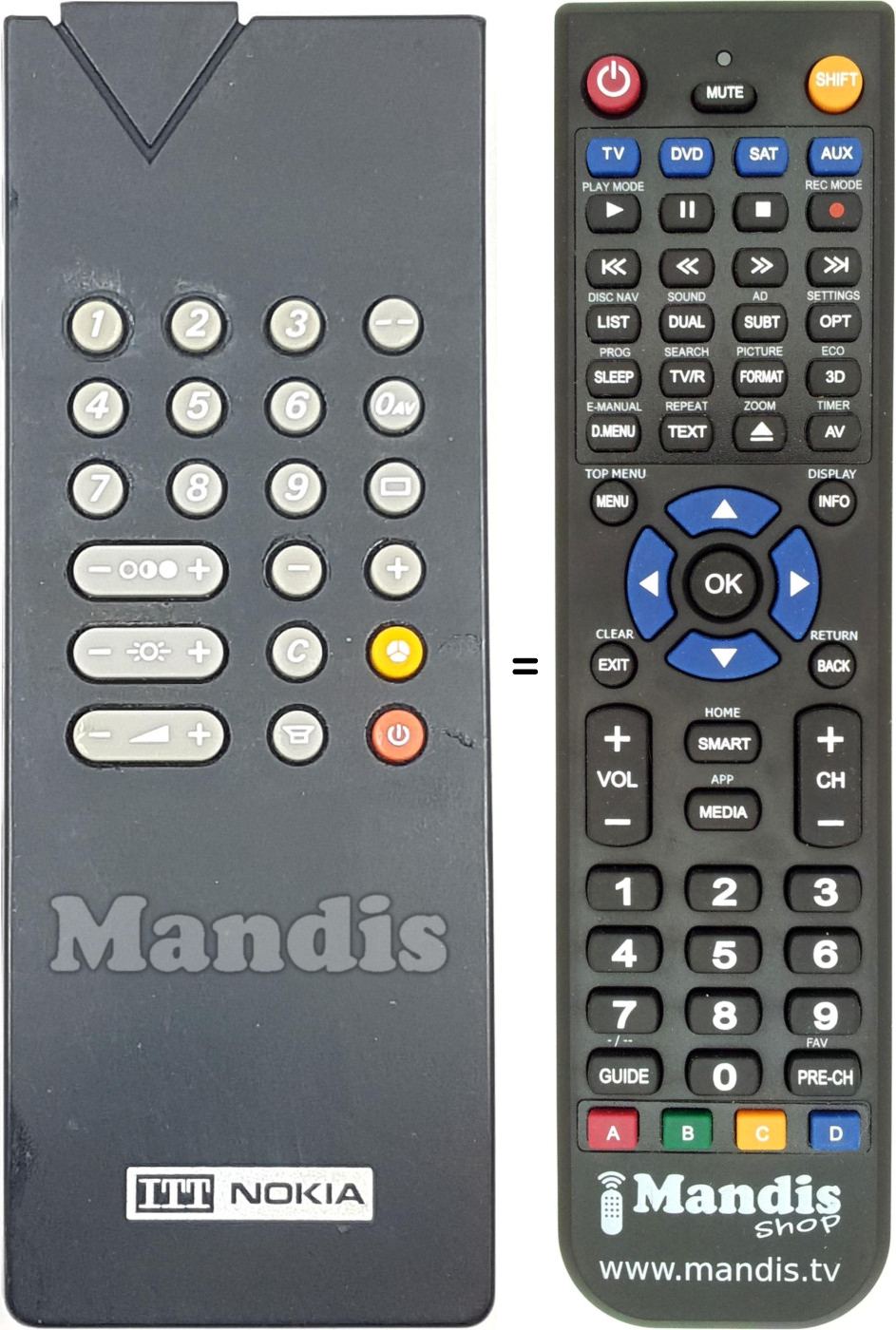 Replacement remote control 56521353