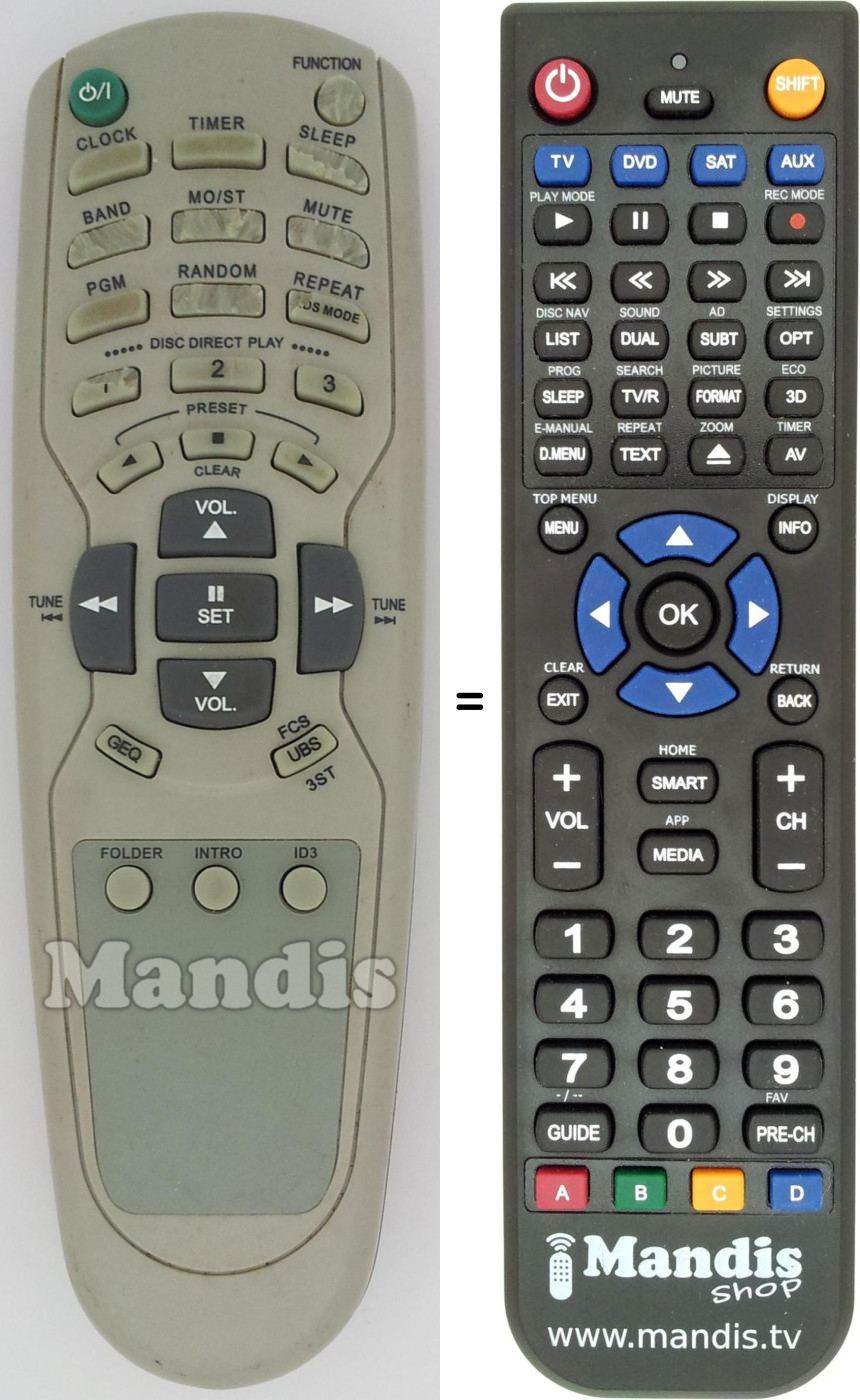 Replacement remote control DAE002