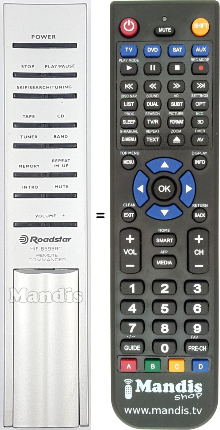 Replacement remote control HIF-8598RC